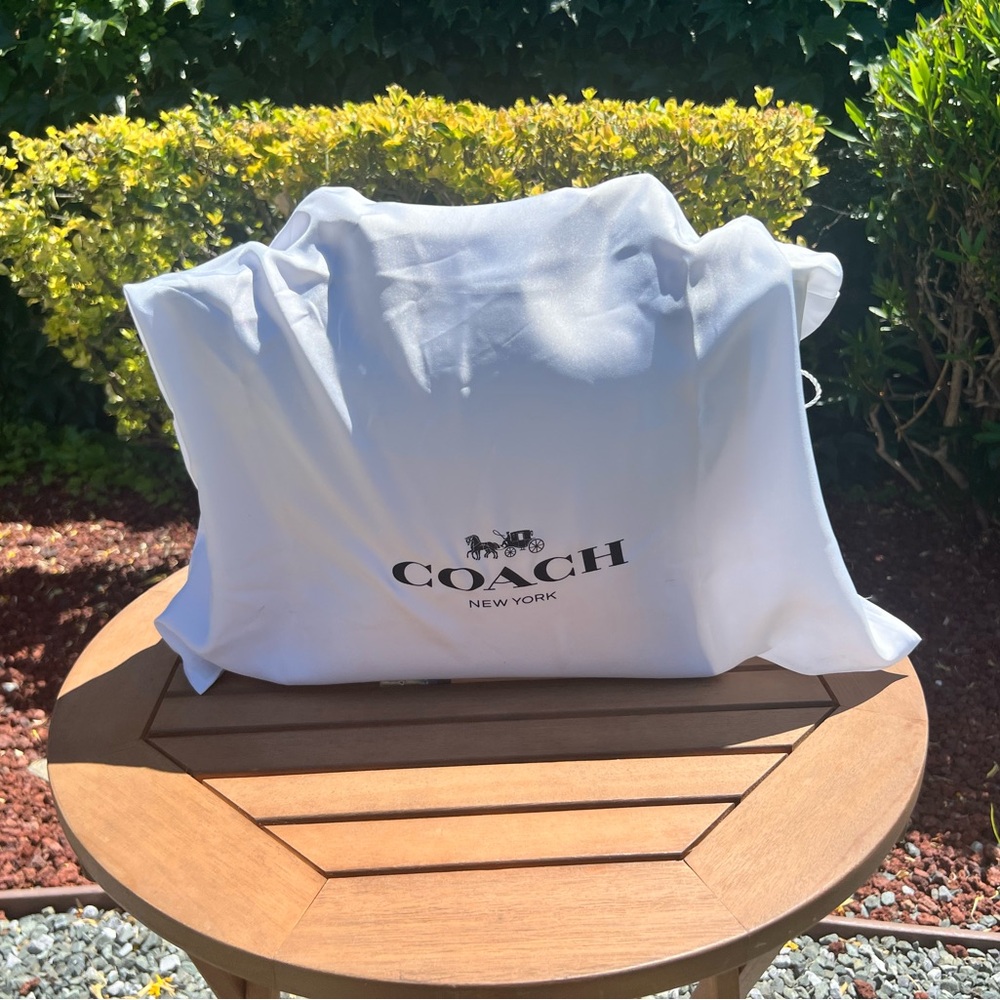 Coach White Leather Tote with Gold Accents - Picture 6 of 6